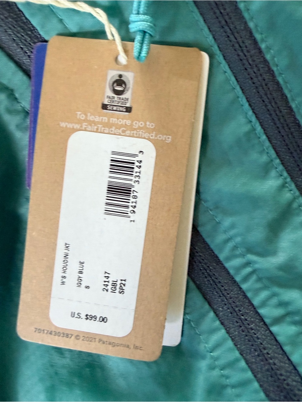 Patagonia Houdini Women’s Running Jacket - Iggy Blue - NWT - Picture 4 of 7